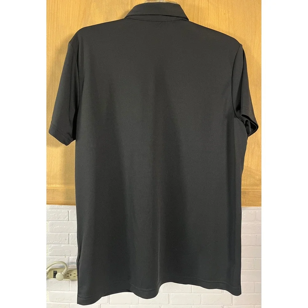 Adidas Polo Shirt Mens Large Black Graphic Stripe Short Sleeve‎ Golf